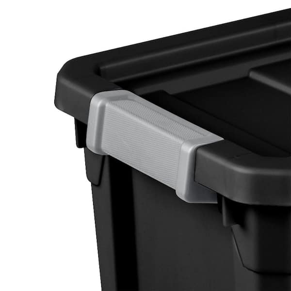 Sterilite 27 Gallon Industrial Storage Tote w/ Latching Lid, Black