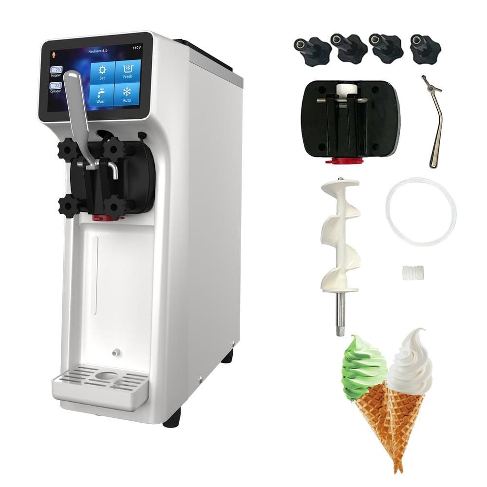 BZD 4.2 qt. Soft Ice Cream Maker in Stainless Steel with Compressor, LCD Display, 2.7-4 Gal/H