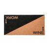 Natural and Black Coir Work and Wine Message Doormat