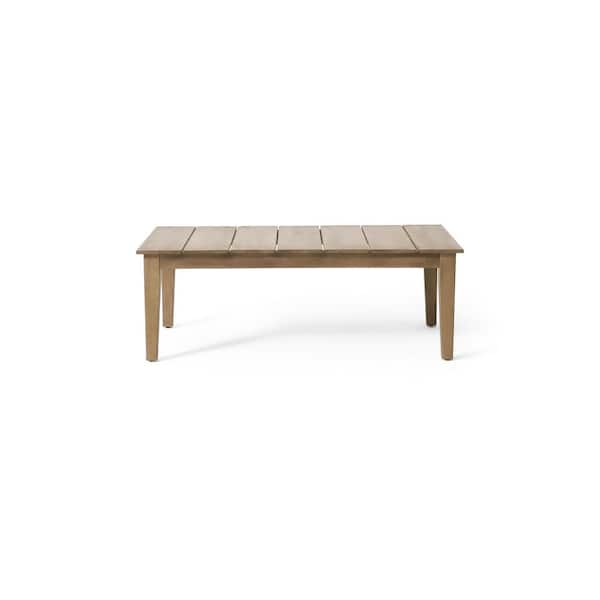 1-Piece 35.9 in. L x 23.5 in. W x 14 in. H Brown Acacia Wood Outdoor Coffee Table, for Indoor, Outdoor, Garden, Backyard