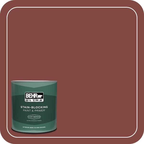 BEHR ULTRA 1 qt. #S140-7 Deco Red Extra Durable Semi-Gloss Enamel Interior Paint & Primer