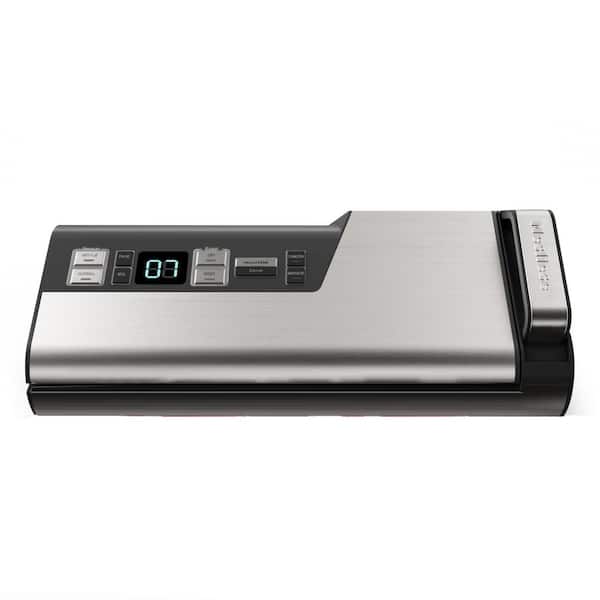 Unbranded Stainless Steel Food Vacuum Sealer Machine, 95kPa 140W One Hand Operation, with Build-in Cutter & Countdown Display