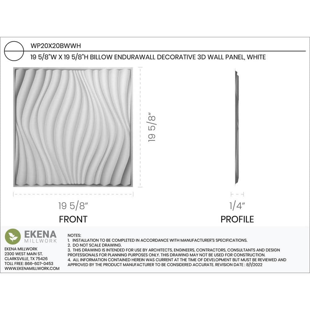 White Textured PVC 3D Decorative Wall Panels, 20-Pack