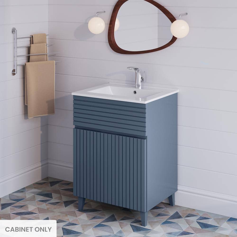Heather Blue MDF Freestanding Single Bathroom Vanity