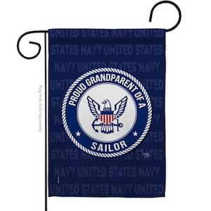 13 in. x 18.5 in. Proud GrAndparent Sailor Garden Flag Double-Sided Readable Both Sides Armed Forces Navy Decorative