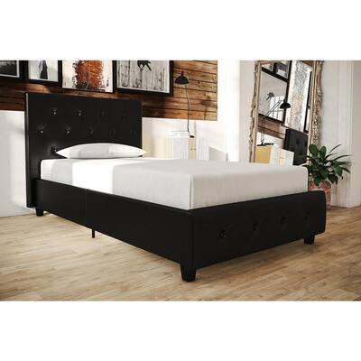 Dean Black Faux Leather Upholstered Twin Bed