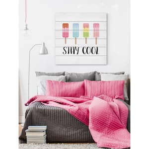 40 in. H x 40 in. W "Stay Cool" by Diana Alcala Printed White Wood Wall Art