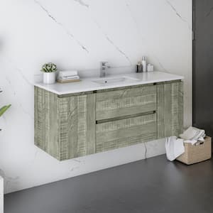 Formosa 48 in. W x 20 in. D x 20 in. H White Single Sink Bath Vanity in Sage Gray with White Vanity Top