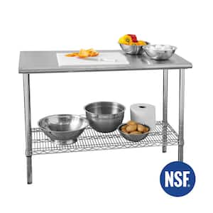 Stainless Steel Utility Table with Open Storage