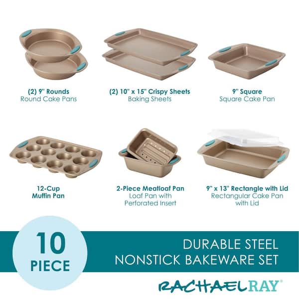 https://images.thdstatic.com/productImages/a1b3e9c5-5ebb-4cc3-9a32-a22ebf2e2cf0/svn/latte-brown-with-agave-blue-grips-rachael-ray-bakeware-sets-47578-c3_600.jpg
