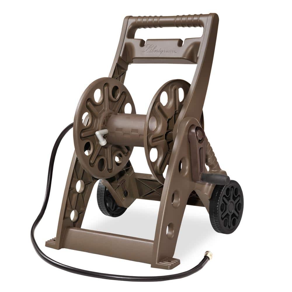 Wheeled Hose Reel Cart, Commercial-Grade, 5/8in Bronze Connector, 300ft  Capacity