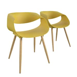 Yellow Ergonomic Plastic Outdoor Lounge Chair (2-Pack)