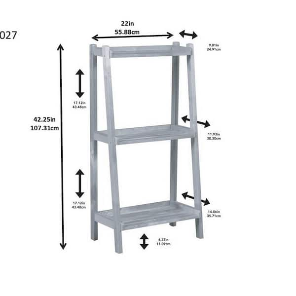 UTEX 3 Tier Ladder Shelf In White & Espresso– spirichhome