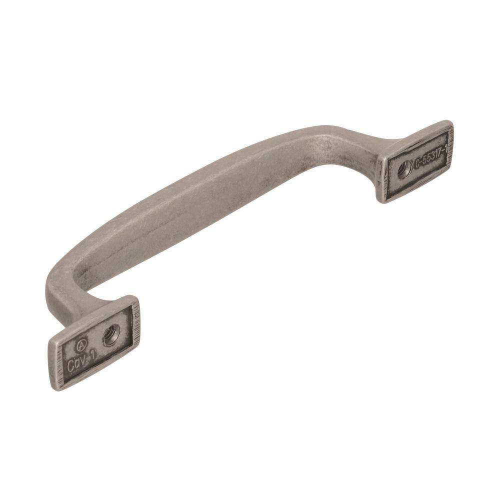 Aged Pewter 3-3/4 Inch Rustic Bar Pull with Mounting Hardware