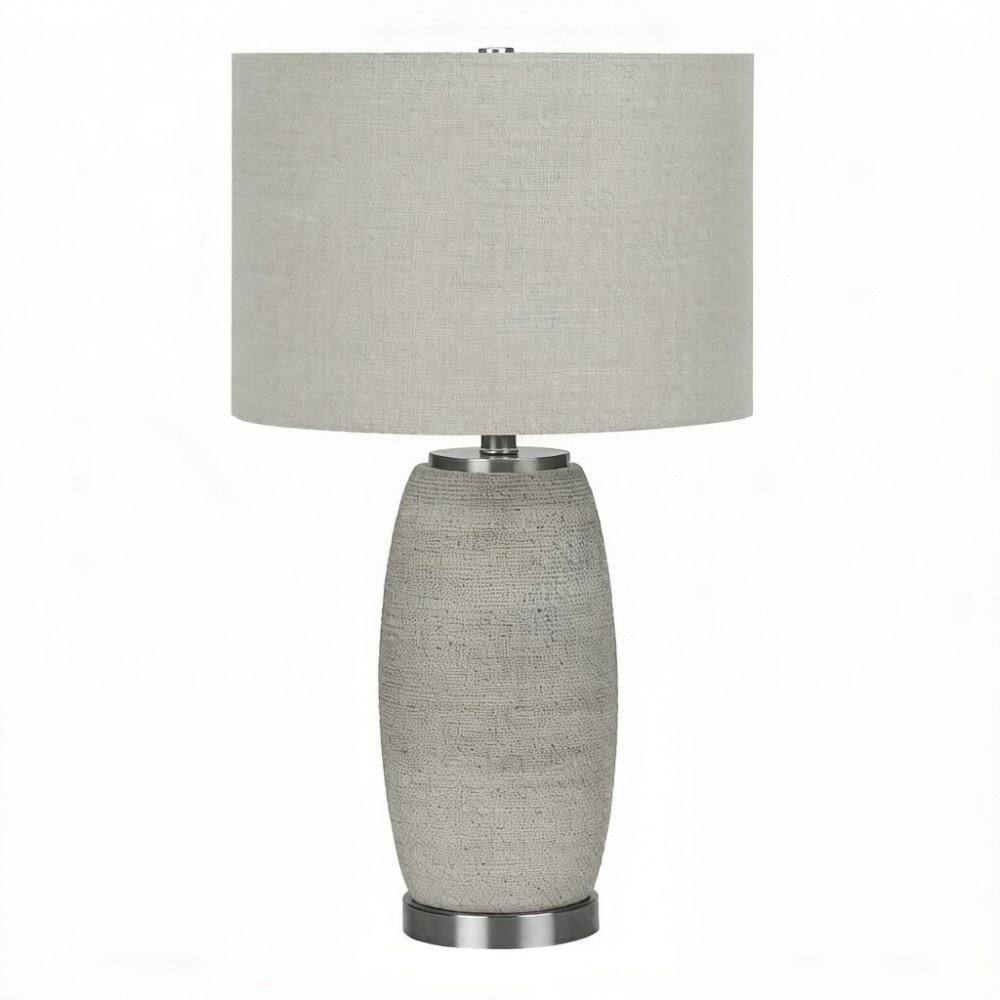 25 in. Gray Ceramic Modern Table Lamp with Vase Shape and Gray Linen Drum Shade for Living Room, Bedroom and Office price history on PriceWatchPro