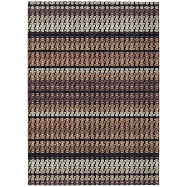 Chantille Machine Washable Indoor/Outdoor Abstract ACN2427 Paprika 5 ft. x 7 ft. 6 in. Area Rug