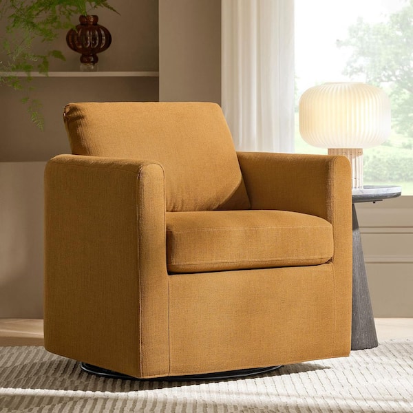 Christepher Golden Modern Slipcovered 360° Swivel Arm Chair