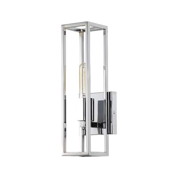 Unbranded Adela 3.7 in. 1-Light Chrome Modern Wall Sconce with Metal Frame Shade