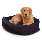 Max Medium/Large Rectangle Indoor/Outdoor Navy Bumper Dog Bed