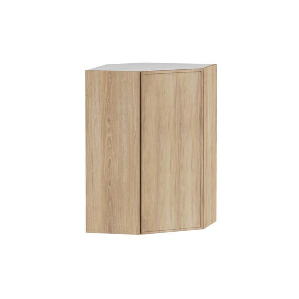 Designer Series Renly 24 in. W x 12 in. D x 36 in. H Assembled Slim Shaker Wall Diagonal Corner Cabinet in Sandstone