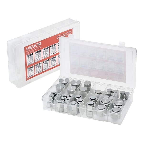 ORFS Hydraulic Fittings, O Ring Face Seal Fitting Kit Assortment Kit Precision Thread Fitting 1 Size, Carbon Steel