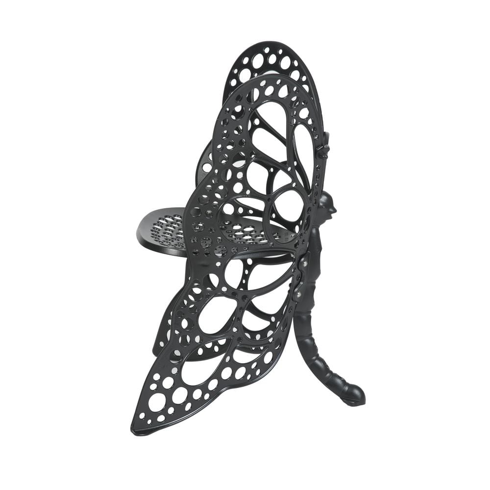 Black Cast Aluminum Armless Patio Chair