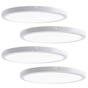 24 in. Round White Integrated LED Flush Mount Light Super Narrow Frame Slim LED Ceiling Light 5CCT Selectable (4-Pack)