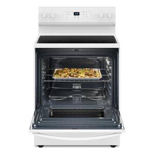 30 in. 4 Element Freestanding Electric Range in White with No Preheat Mode