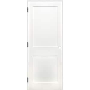 18 in. x 80 in. Shaker Unfinished 2-Panel Solid Core Primed Pine Wood Reversible Single Prehung Interior Door