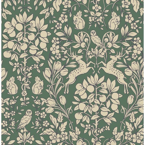 NuWallpaper Green Emerald Enchanted Peel and Stick Wallpaper Sample