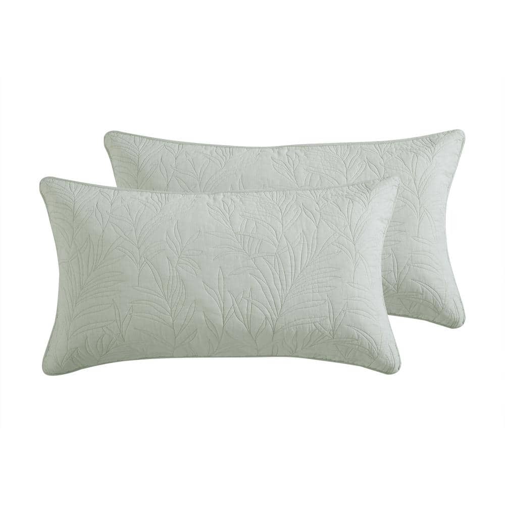 Costa Sera Sage Green Cotton Standard Shams, Set of 2