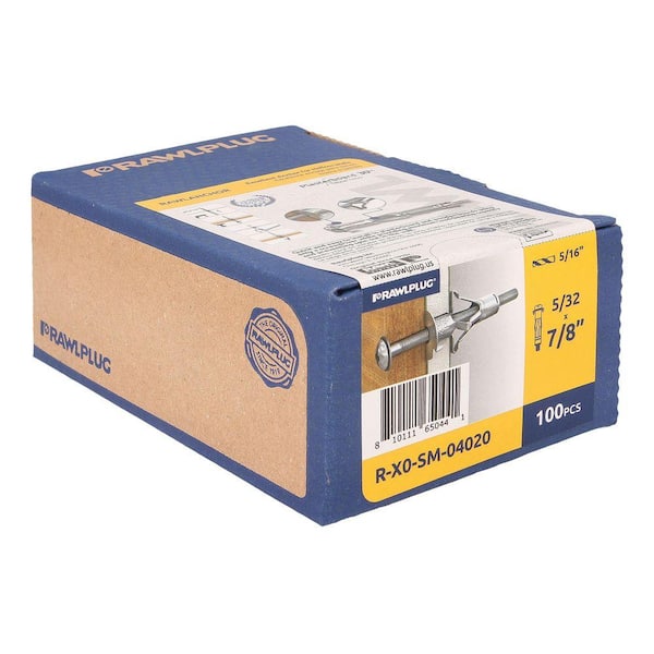 Rawlanchor#8 x 13/ 16 in. Zinc-Plated Phillips Hollow Drywall Screws Anchor 35 lbs. (100-Pack)