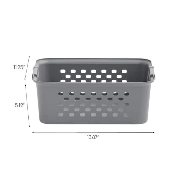 IRIS 13 qt. Organizer Storage Basket in Gray with Built in Handle