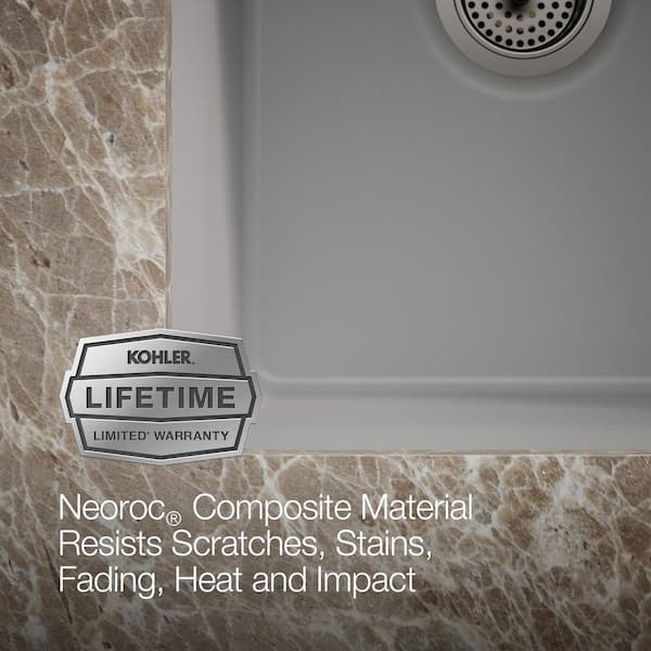 KOHLER Cairn Undermount Neoroc Granite Composite 33.5 in. Double