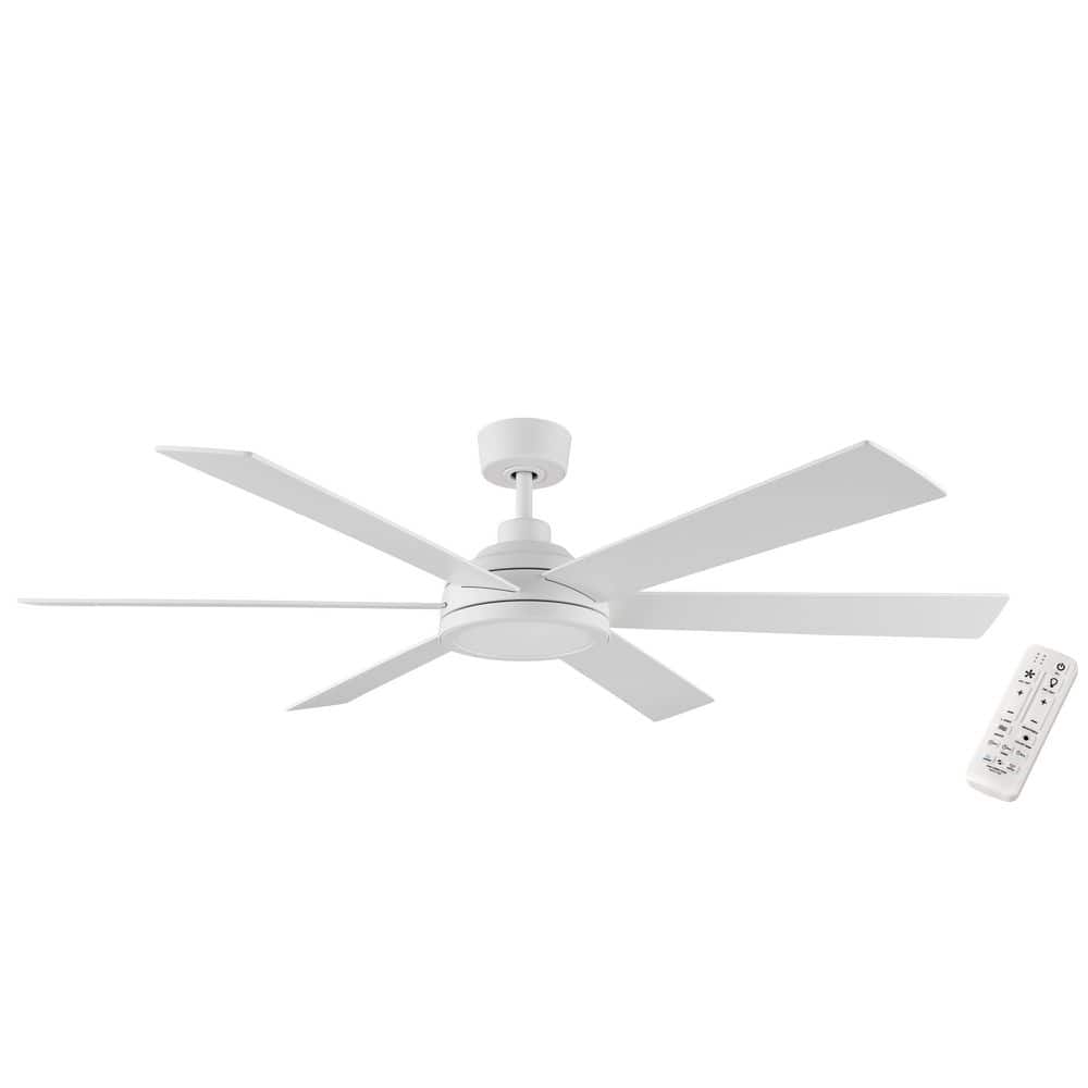 Tilden 60 in. Indoor/Covered Outdoor Matte White Ceiling Fan with Edge-Lit Adjustable White LED and Remote Included price history on PriceWatchPro