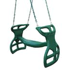 Dual Ride Green Glider Swing with Green Coated Chains