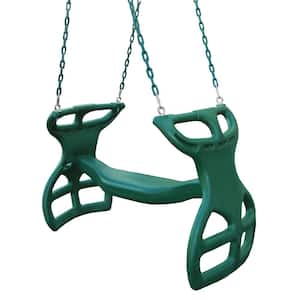 Dual Ride Green Glider Swing with Green Coated Chains
