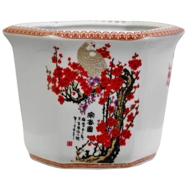 Oriental Oxblood Red Porcelain Pot 8" Tall 