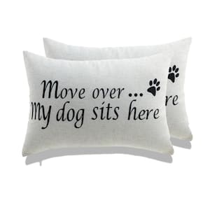Canvas Digital Print Black Home and Dog 14 in. x 20 in. Throw Pillow  (Set of 2)