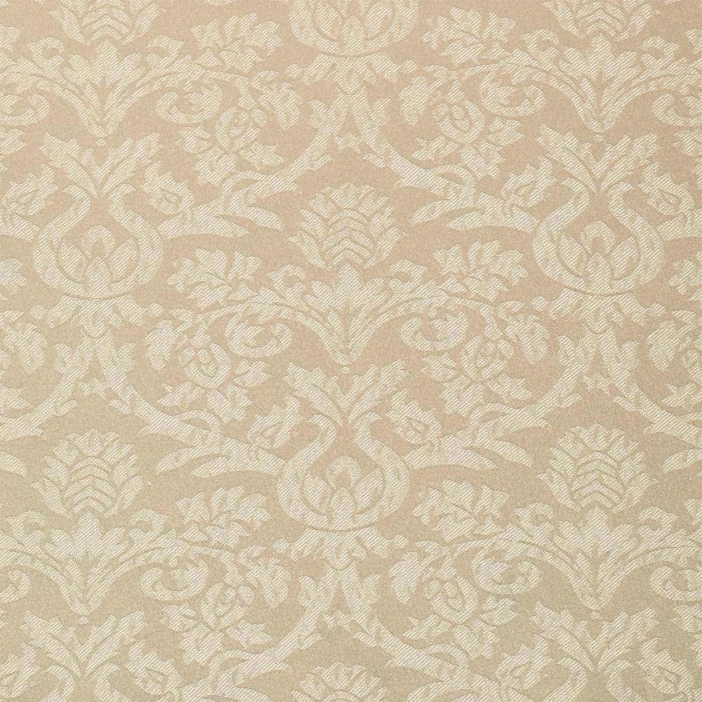Beige Floral Jacquard Twin Curtains with Fringe Valance