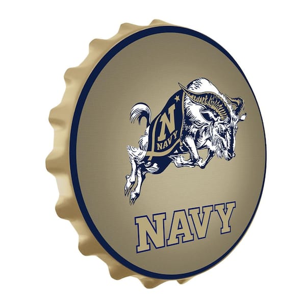 The Fan-Brand 19 in. Navy Midshipmen Bill the Goat Plastic Bottle Cap  Decorative Sign NCNAVY-210-03 - The Home Depot