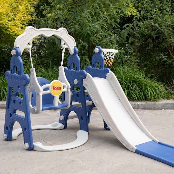 TOBBI TH17H0756 Kids Play Slide and Swing Set Indoor Outdoor Play Ground - 3