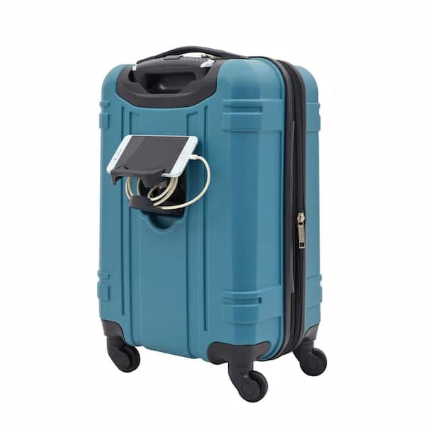 Wrangler 20 in. EXPANDABLE HYDRO (TURQUOISE) ROLLING HARDSIDE CARRY-ON w/360° 4-WHEEL SPINNER SYSTEM