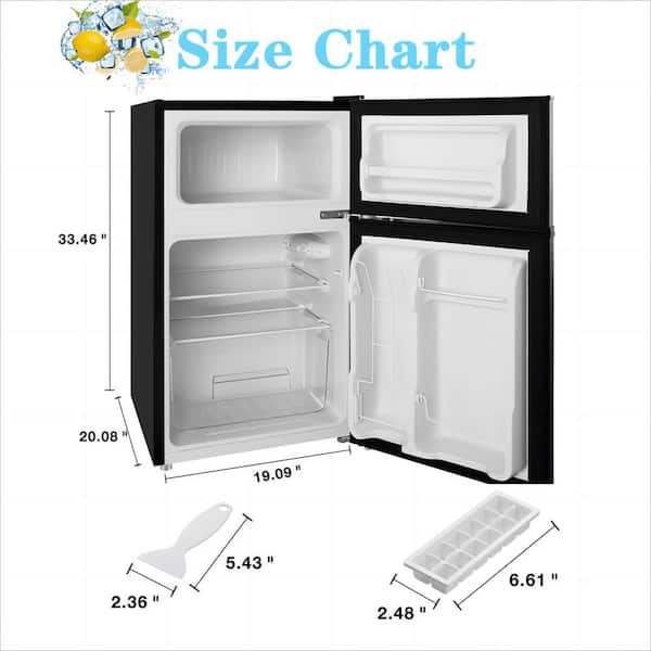 COWSAR 18.7 in. W, 3.2 cu. ft. 2-Door Mini Refrigerator