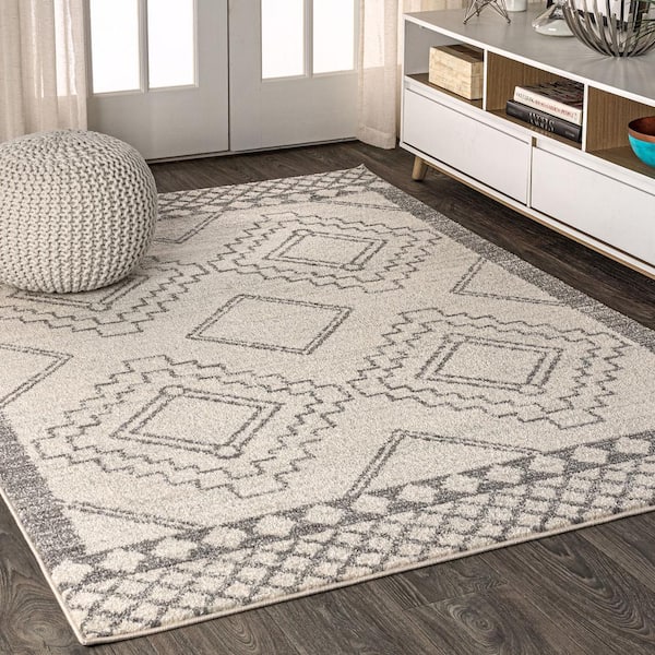 Amir Moroccan Beni Souk Cream/Gray 10 ft. x 13 ft. Area Rug