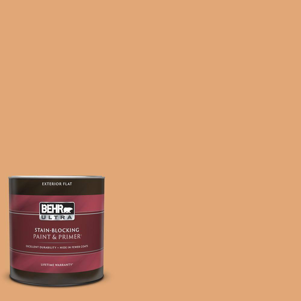 BEHR ULTRA 1 qt. 280D4 Caramel Sundae Flat Exterior Paint & Primer