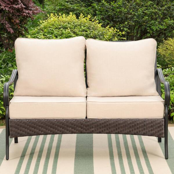 Wicker loveseat outlet cushions clearance