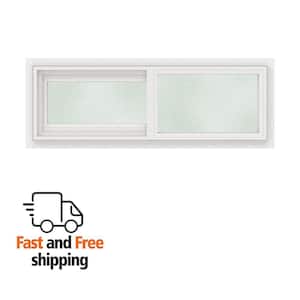 V-2500 36 in. x 12 in. White Vinyl Nailfin Sliding Window with Low E, Argon, Screen, No Grids, New Construction