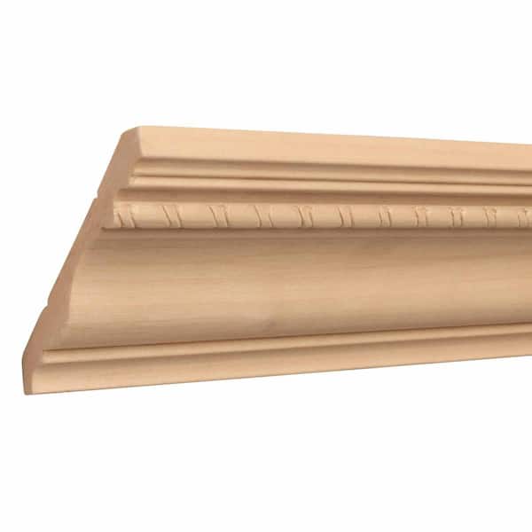 1631A-4FTWHW 0.5 in. D x 3.75 in. W x 47.5 in. L Unfinished White Hardwood Rope Crown Moulding