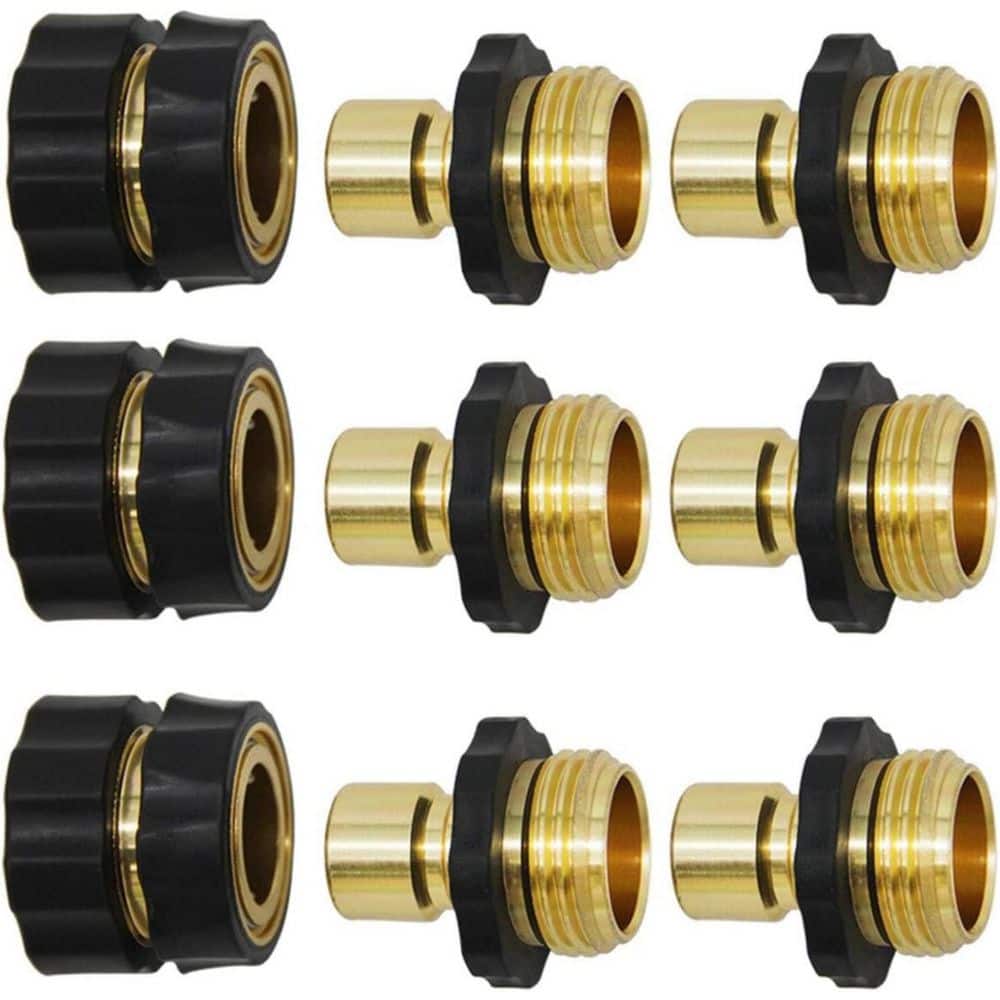 3/4 in. Garden Hose Connector, 9 PCS Garden Hose Quick Connect Fittings Male, Female Quick Release Garden Hose Connector price history on PriceWatchPro
